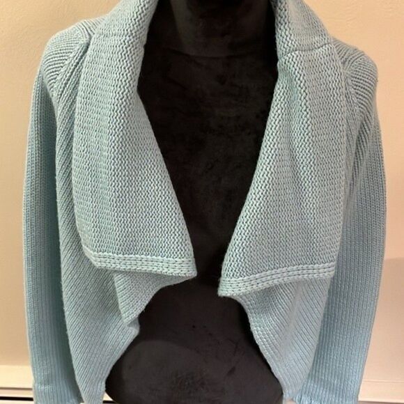 Express Wool Acrylic Blend Open Sweater Cardigan. Seafoam color. Size SP - Picture 2 of 9